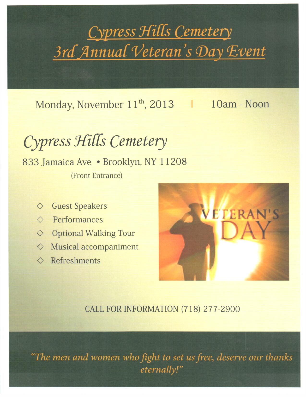 Veteran's Day flyer