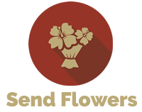 flower icon with words send flowers